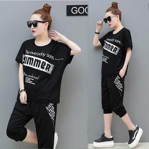 韓版寬松時尚運動套裝女休閑七分褲兩件套,商品下架區,時尚網絡服飾